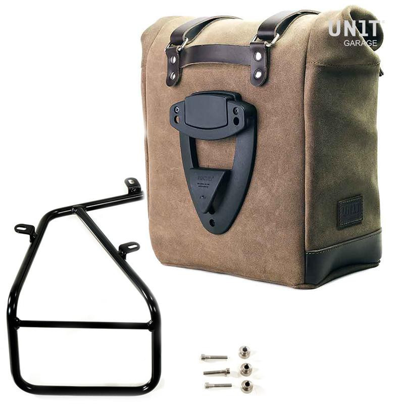 Sacoche latérale Scram en daim 22L-30L + support gauche pour R nineT