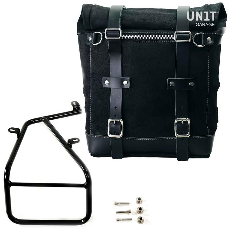 Sacoche latérale Scram en daim 22L-30L + support gauche pour R nineT