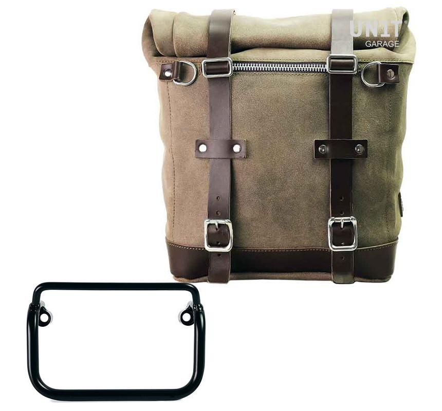 Sacoche latérale Scram en daim 22L-30L + support pour échappement droi