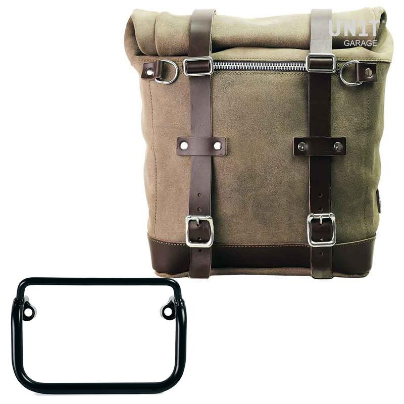 Sacoche latérale Scram en daim 22L-30L + support pour échappement droit pour R 18