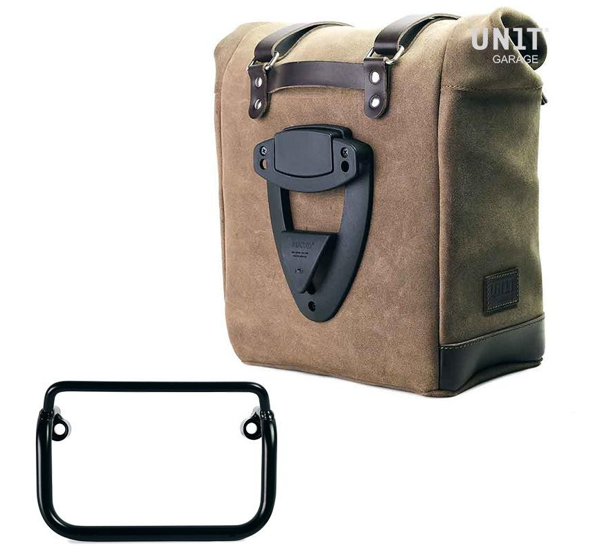 Sacoche latérale Scram en daim 22L-30L + support pour échappement droit pour R 18
