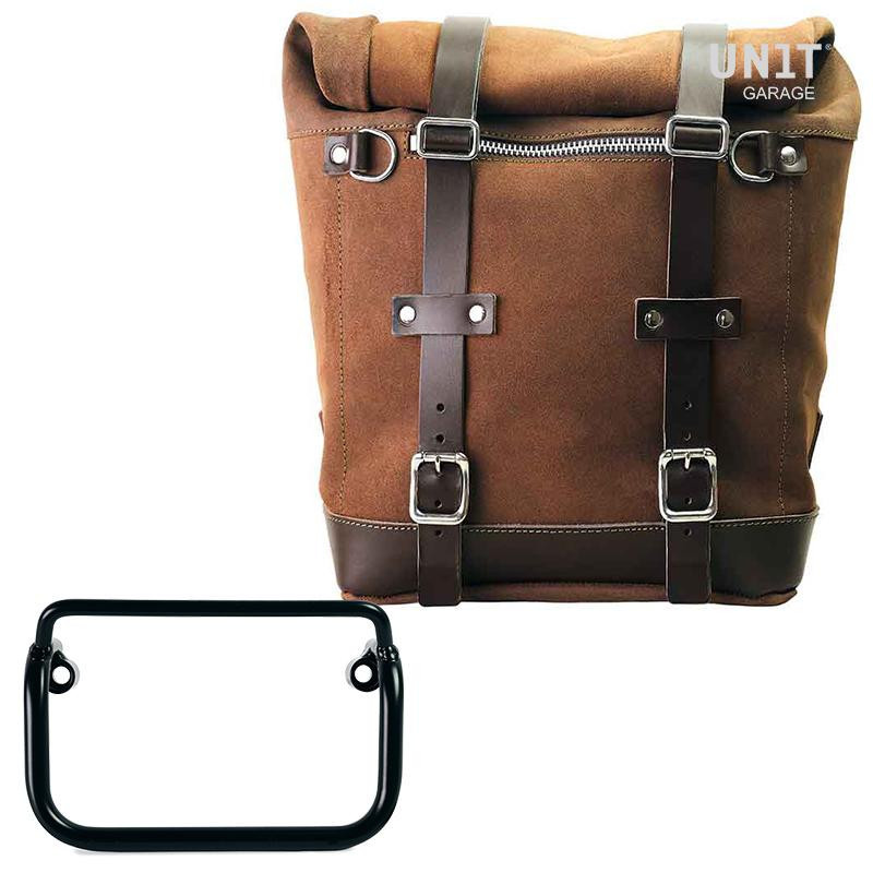 Sacoche latérale Scram en daim 22L-30L + support pour échappement droit pour R 18