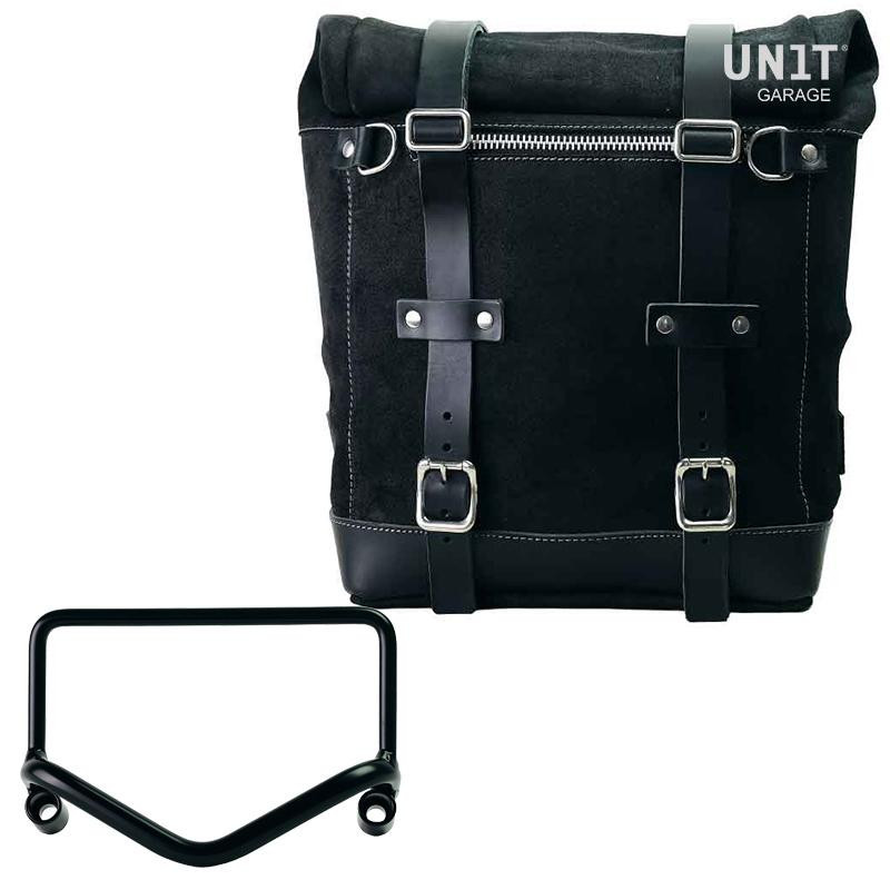 Sacoche latérale Scram en daim 22L-30L + support pour échappement Fishtail pour R 18