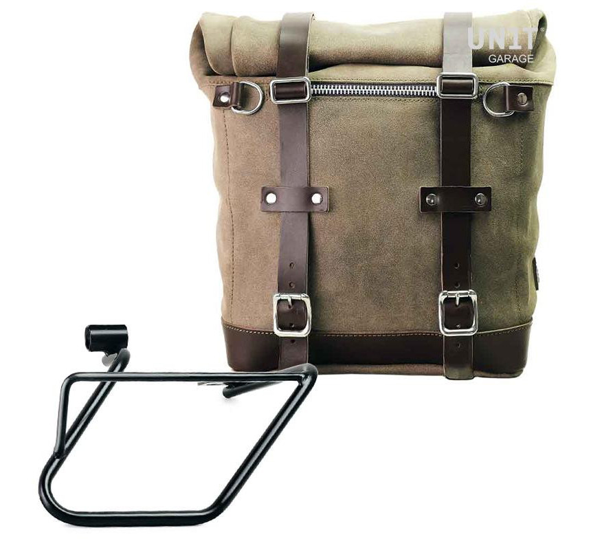Sacoche latérale Scram en daim 22L-30L + support droit pour CE 04