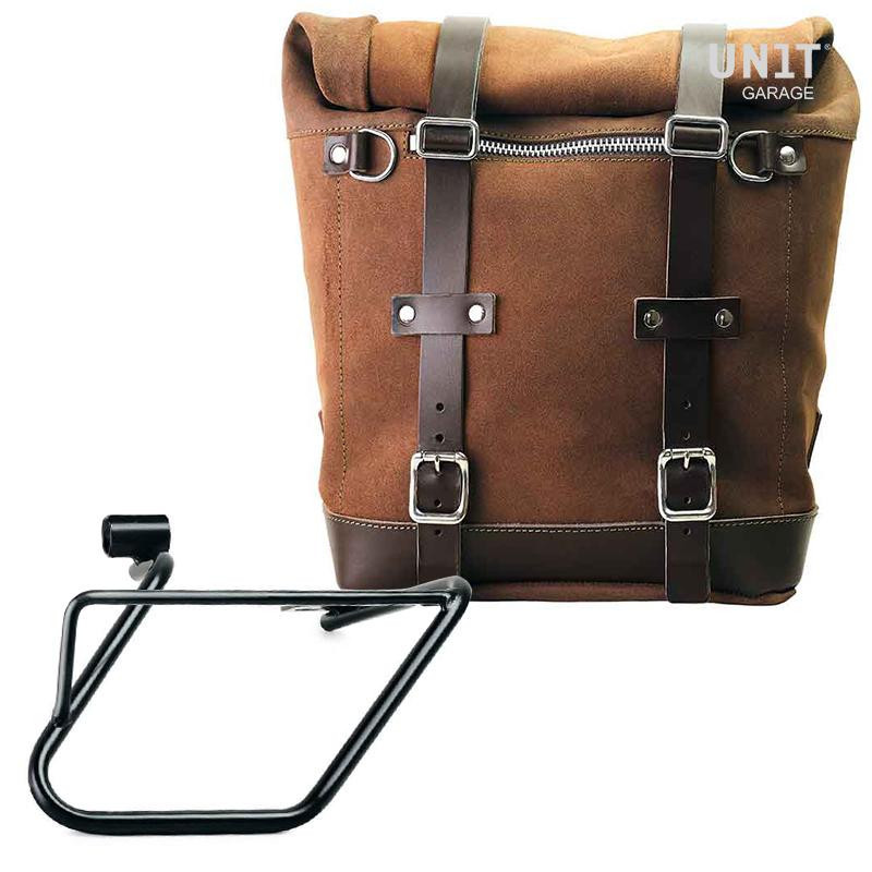 Sacoche latérale Scram en daim 22L-30L + support droit pour CE 04