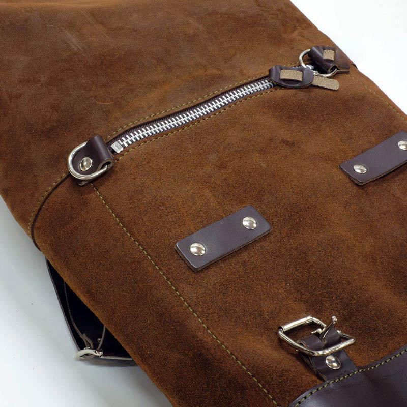 Scram suede side pannier, 22L–30L, with right-hand mount for CE 04