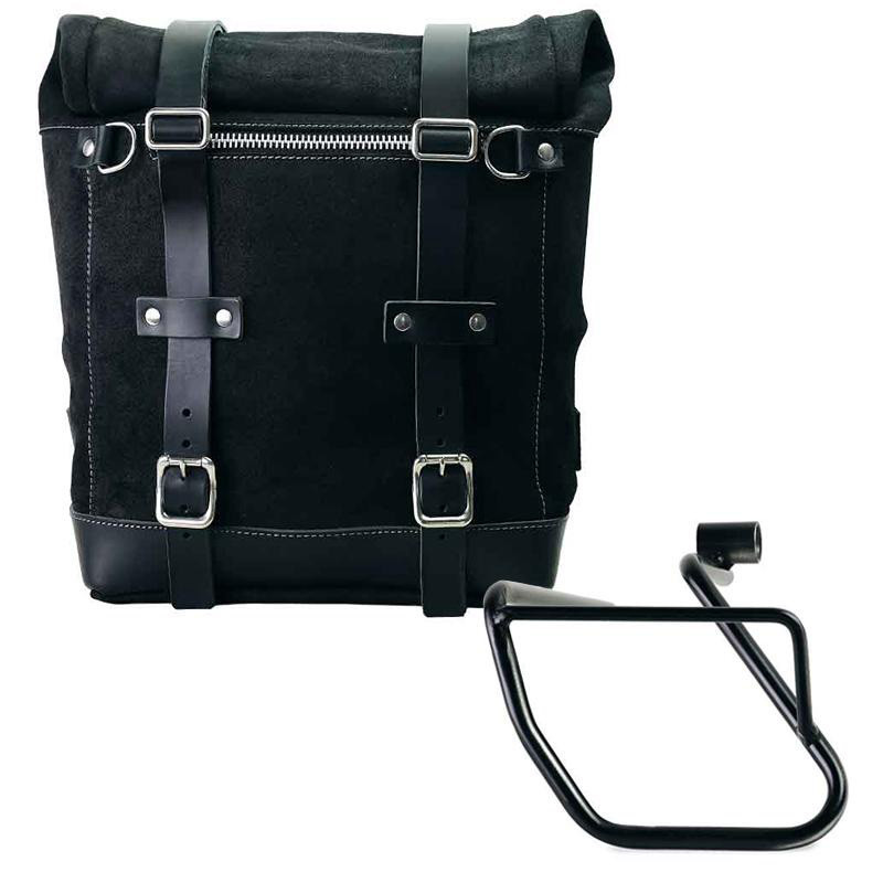 Scram suede side pannier, 22L–30L, plus left-hand mount for the CE 04