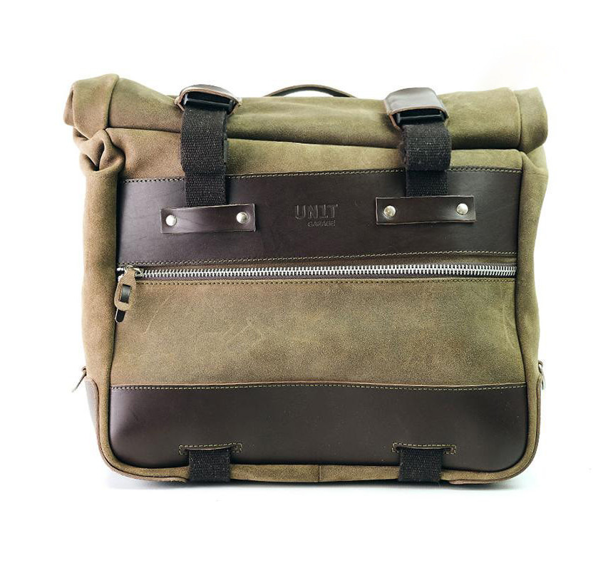 Sacoche latérale Cult en daim 40L-50L + plaque aluminium + support dro