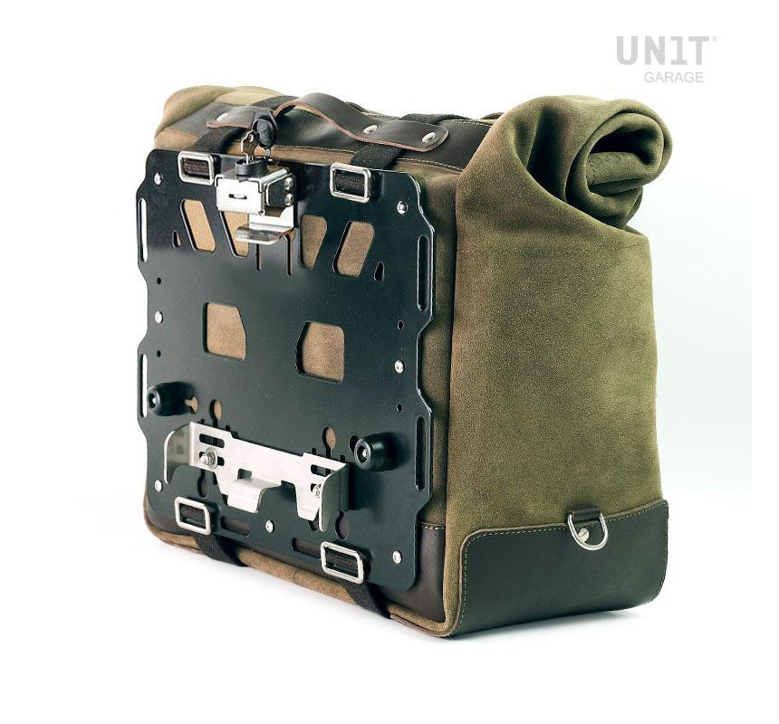 Sacoche latérale Cult en daim 40L-50L + support verrouillable droit pour R 18