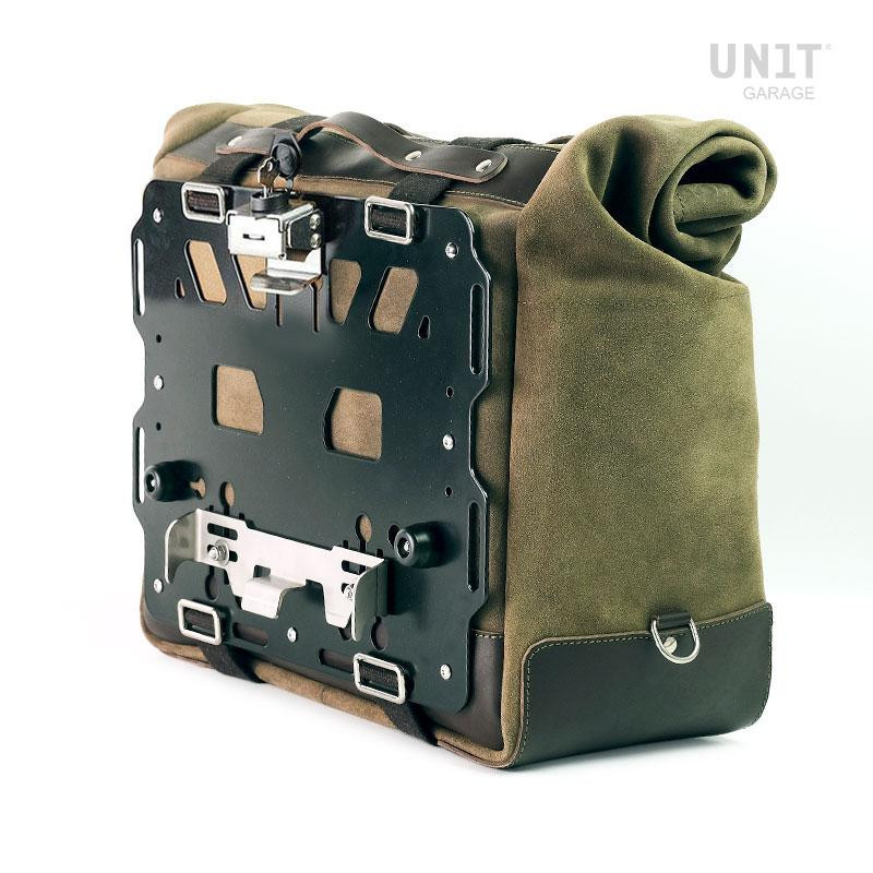 Sacoche latérale Cult en daim 40L-50L + support verrouillable droit pour R 18