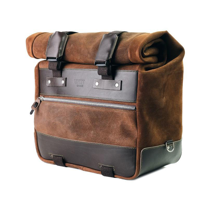 Sacoche latérale Cult en daim 40L-50L + support verrouillable droit pour R 18