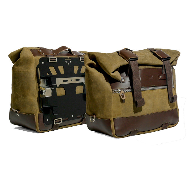 Sacoches latérales Cult en daim 40L-50L + paire de plaques aluminium