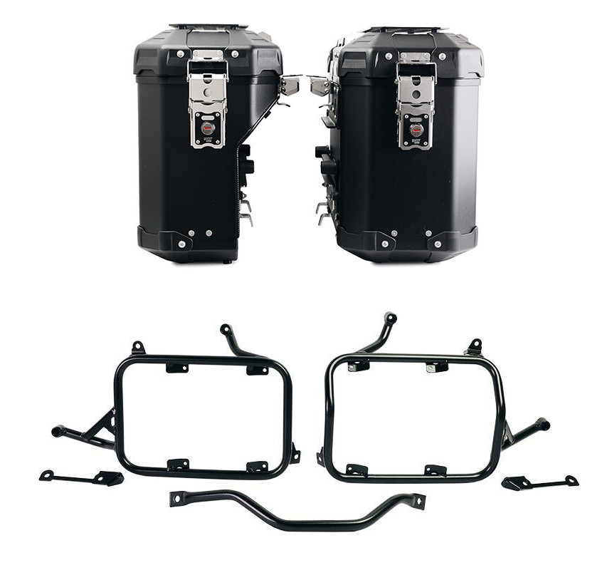 Paire de valises Atlas en aluminium 39L + 32L + supports Atlas pour R