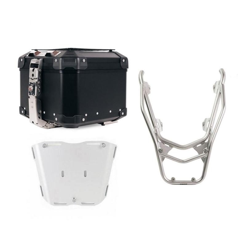 Top case Atlas 44L + porte-bagages argent avec poignées passager pour