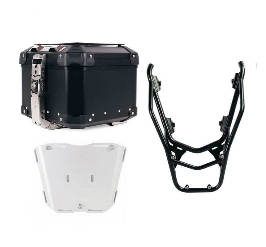 Top case Atlas 44L + porte-bagages noir avec poignées passager pour R