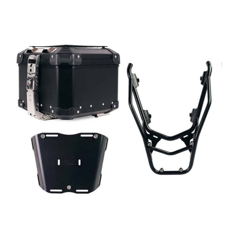 Top case Atlas 44L + porte-bagages noir avec poignées passager pour R