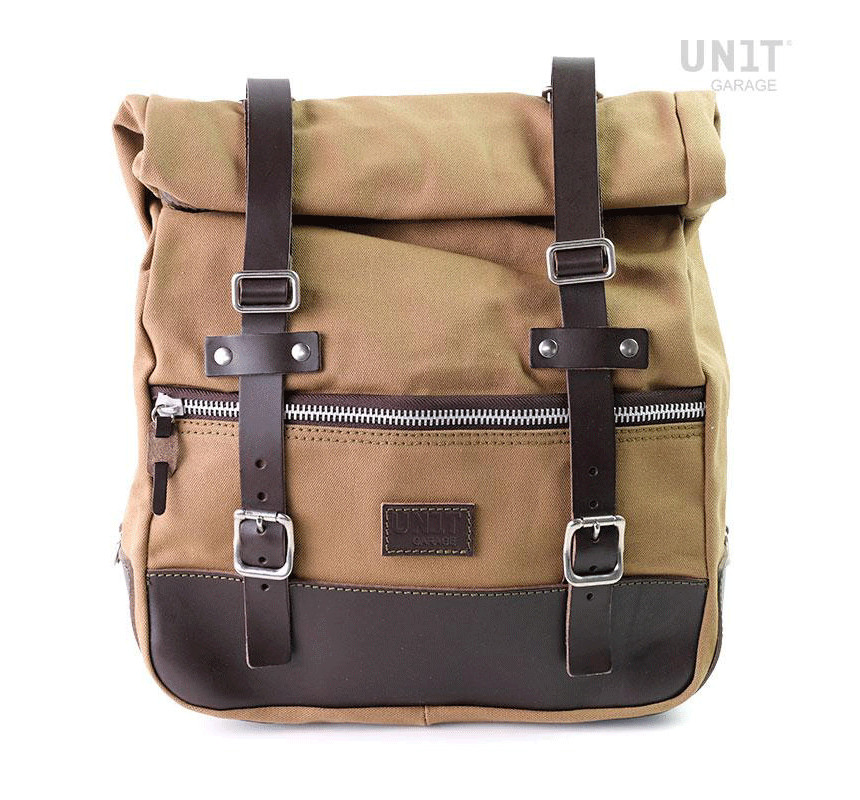 Universal 19L–23L canvas side panniers – L'atelier Bleu Motostore