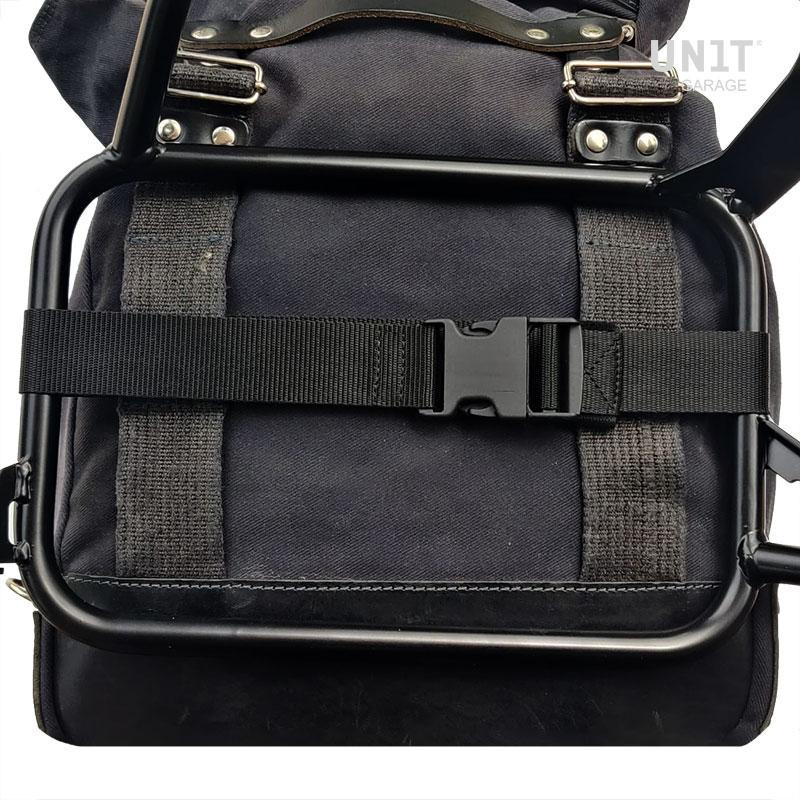 Universal 19L–23L canvas side panniers – L'atelier Bleu Motostore