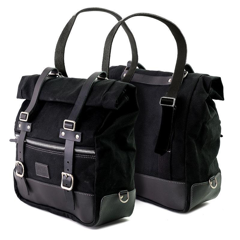 Universal 19L–23L canvas side panniers – L'atelier Bleu Motostore