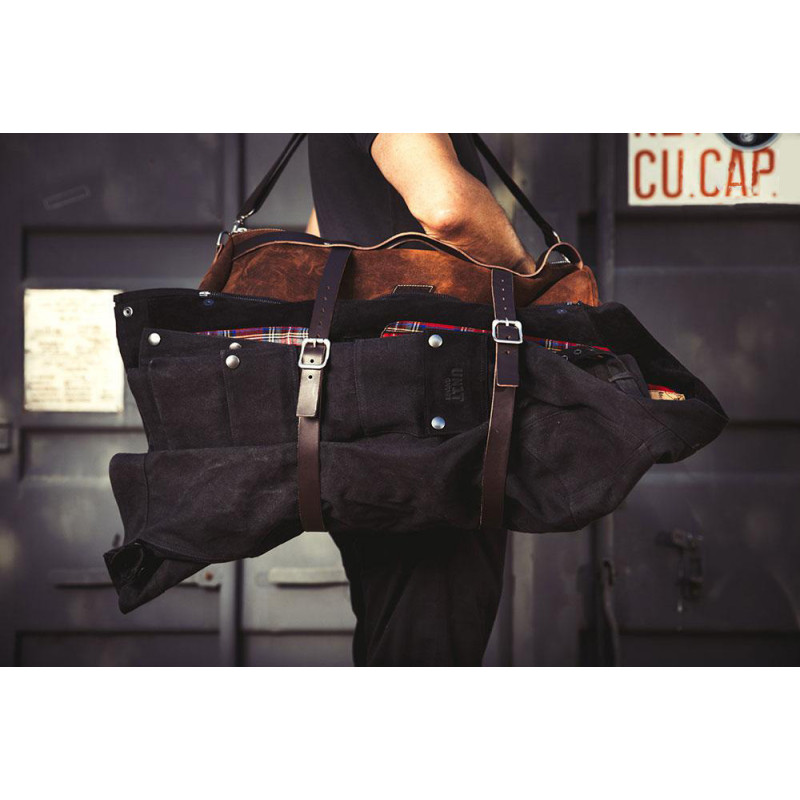 Sacoche de selle Kalahari en daim 43L - L'atelier Bleu Motostore